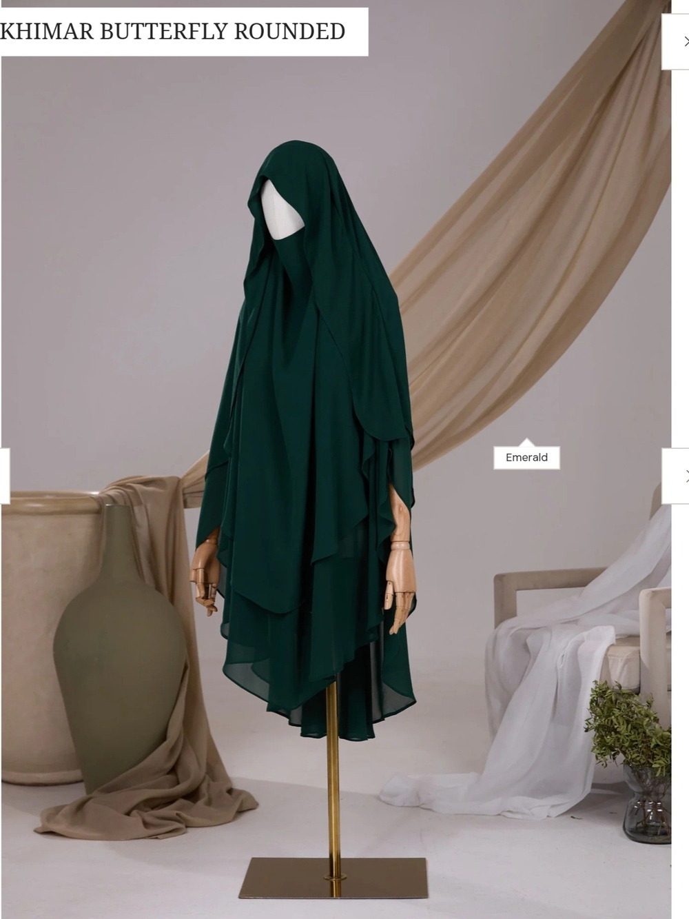 Ayada Emerald Khimar Butterfly Rounded Hijab